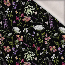 PASTEL FLOWERS / black - brushed knitwear with elastane ITY