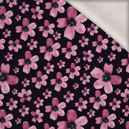 PINK FLOWERS PAT. 5 / black - brushed knitwear with elastane ITY