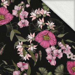 PINK FLOWERS PAT. 2 - looped knit fabric with elastane ITY