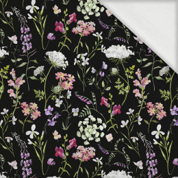 PASTEL FLOWERS / black - looped knit fabric with elastane ITY