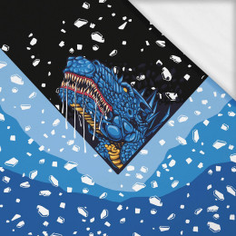 BLUE DRAGON PAT. 2 / black -  PANEL (60cm x 50cm) SINGLE JERSEY ITY