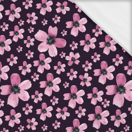 PINK FLOWERS PAT. 5 / black- single jersey with elastane ITY