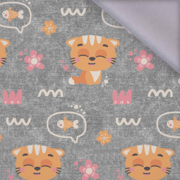 CATS AND FISH / flowers (CATS WORLD ) / ACID WASH GREY  - softshell