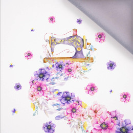 SEWING MACHINE AND FLOWERS - panel,  softshell (60cm x 50cm)