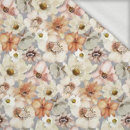 WATER-COLOR FLOWERS pat. 4 - looped knit fabric