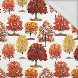 AUTUMN TREES / white (PUMPKIN GARDEN) - looped knit fabric