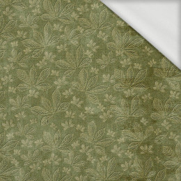 CHESTNUT LEAVES Ms.2 / green (AUTUMN COLORS) - looped knit fabric