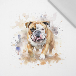 WATERCOLOR BULLDOG - panel (60cm x 50cm) Cotton woven fabric