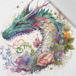 WATERCOLOR DRAGON - panel (75cm x 80cm) Cotton woven fabric