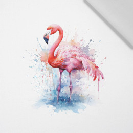 WATERCOLOR FLAMINGO - panel (75cm x 80cm) Cotton woven fabric