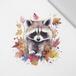 WATERCOLOR RACCOON pat. 1 - panel (75cm x 80cm) Cotton woven fabric