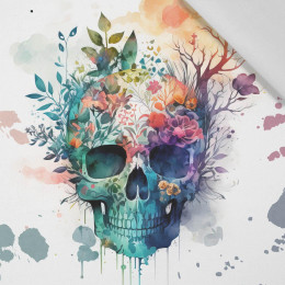 WATERCOLOR SKULL - panel (75cm x 80cm) Cotton woven fabric