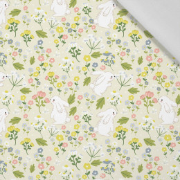 BUNNIES ON A MEADOW  - Cotton woven fabric
