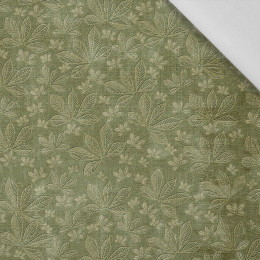 CHESTNUT LEAVES Ms.2 / green (AUTUMN COLORS) - Cotton woven fabric