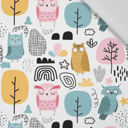PAINTED OWLS - Cotton woven fabric