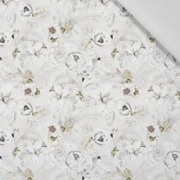 WHITE FLOWERS PAT. 1 - Cotton woven fabric