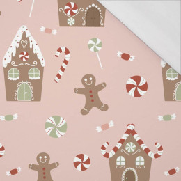 GINGERBREAD HOUSE (CHRISTMAS GINGERBREAD) / dusky pink - single jersey with elastane 