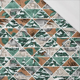 FOREST MOSAIC (SNOW LEOPARDS) - single jersey with elastane 