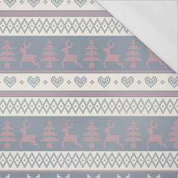 REINDEERS PAT. 3 / grey (NORWEGIAN PATTERNS)  - single jersey with elastane 