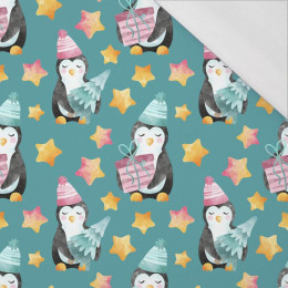 PENGUINS / STARS (CHRISTMAS PENGUINS) - single jersey with elastane 