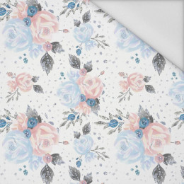 ICE FLOWER BOUQUET (ENCHANTED WINTER) - Cotton woven fabric