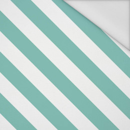 DIAGONAL STRIPES / mint  - Waterproof woven fabric