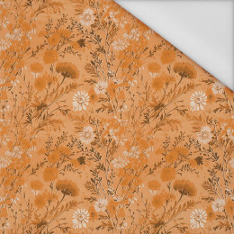 SUNDIAL ORANGE / FLOWERS - Waterproof woven fabric