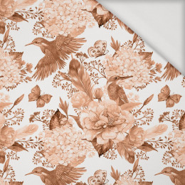 KINGFISHERS AND LILACS (KINGFISHERS IN THE MEADOW) / peach fuzz - Viscose jersey