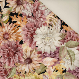 AUTUMN FLOWERS (GOLDEN AUTUMN) / black- Upholstery velour 