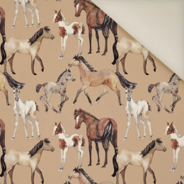 HORSES / beige- Upholstery velour 