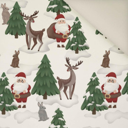 SANTA CLAUS  AND DEERS (IN THE SANTA CLAUS FOREST)- Upholstery velour 