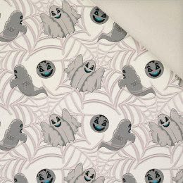 SPOOKY GHOSTS / WHITE (SCARY HALLOWEEN)- Upholstery velour 