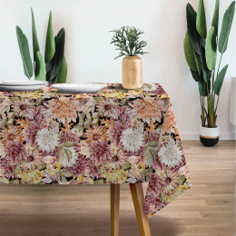 AUTUMN FLOWERS (GOLDEN AUTUMN) / black - Woven Fabric for tablecloths