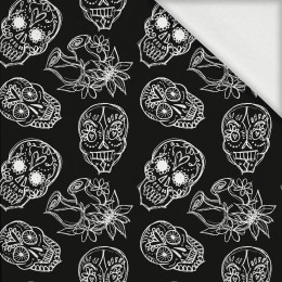 SKULLS CONTOUR / roses (DIA DE LOS MUERTOS) - looped knit fabric with elastane