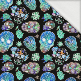 NEON SKULLS pat. 1 (DIA DE LOS MUERTOS) - looped knit fabric with elastane