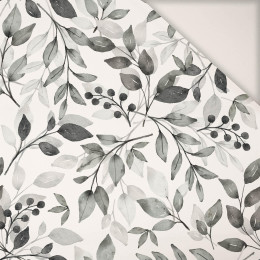 GRAY LEAVES - PERKAL cotton fabric