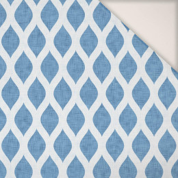 WHITE  CHAINS / ACID WASH - blue - PERKAL Cotton fabric