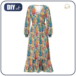WRAP FLOUNCED DRESS (ABELLA) - FLOWERS pat.40 - sewing set