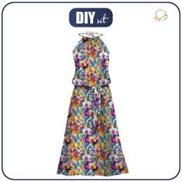 DRESS "DALIA" MAXI - FLOWERS pat.56 - sewing set