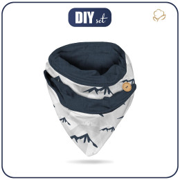 BUTTON SCARF - MOUNTAINS (adventure) / grey - sewing set