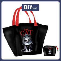 XL bag with in-bag pouch 2 in 1 - HALLOWEEN CAT - sewing set
