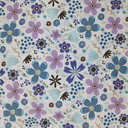 PASTEL FLOWERS - Cotton woven fabric