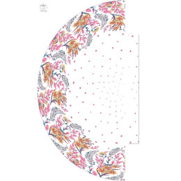 FLOWERS (pattern no. 7) / white - skirt panel "MAXI" - crepe