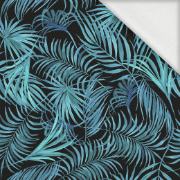 PALM LEAVES pat. 5 / black - looped knit fabric with elastane ITY