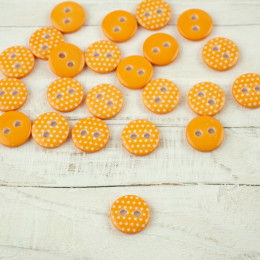 Plastic button with dots small - apricot