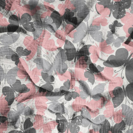 BUTTERFLIES / pink - Cotton muslin