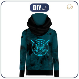 HYDROPHOBIC HOODIE UNISEX - NEON GALAXY pat.8 - sewing set