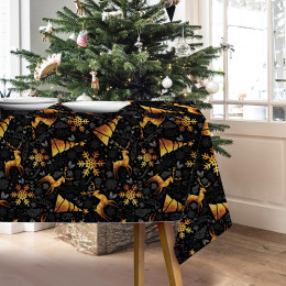 GOLDEN DEERS / black - Woven Fabric for tablecloths