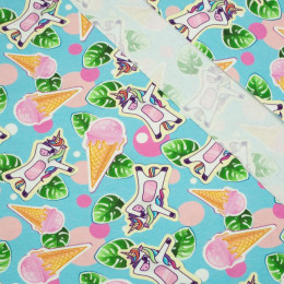 UNICORNS AND ICE CREAM / light blue - Viskose-Jersey WE210