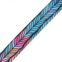 Woven printed elastic band - BRAID / rainbow / Choice of sizes